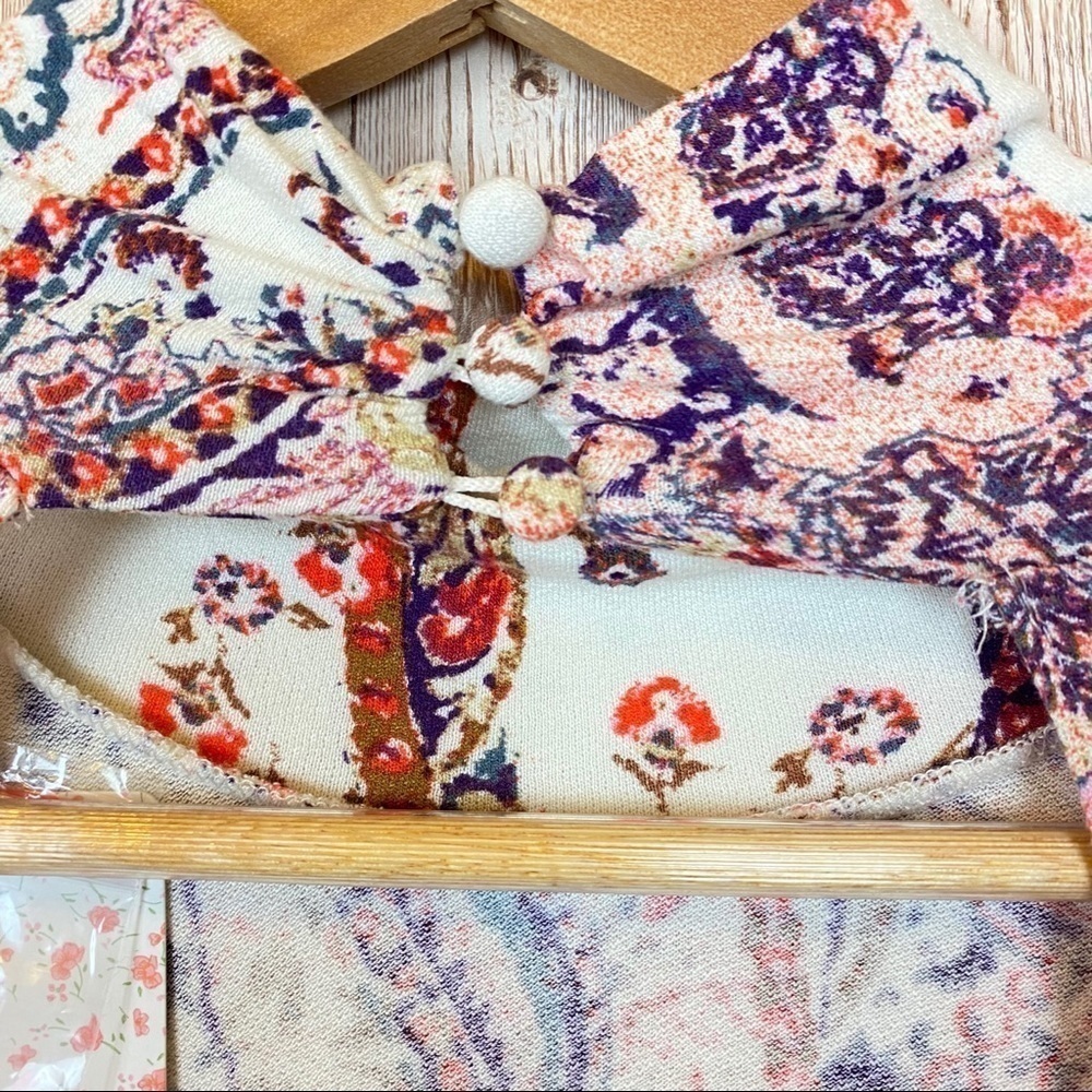 Free People All Dolled Up Paisley Mock‎ Neck Dress - Picture 10 of 14